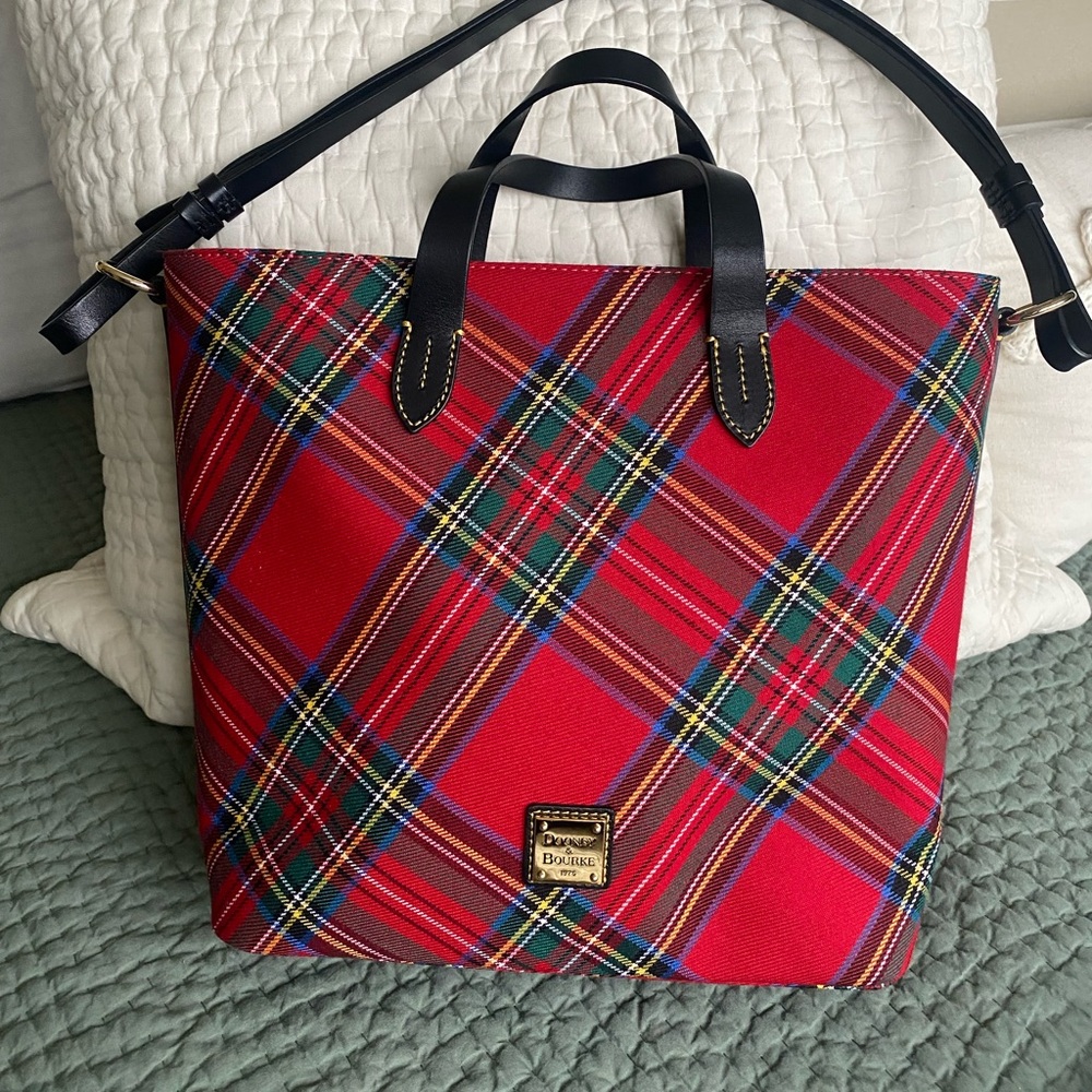 Dooney & Bourke Red and Black Plaid Tote